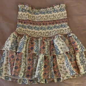 Allison New York smocked mini ruffle skirt